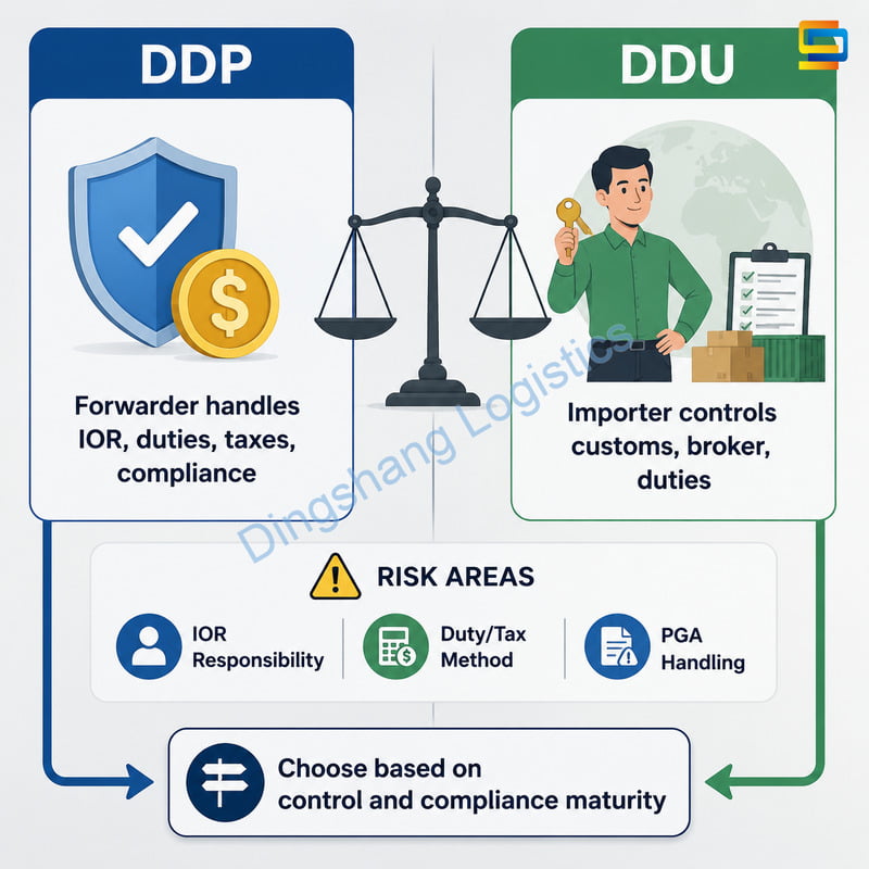 customs and duty responsibilities with a freight forwarder in China