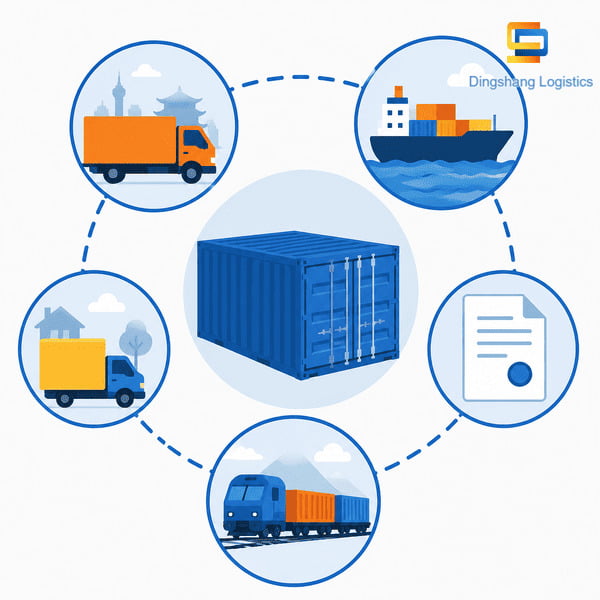 ship a container from China to Port of Dallas full cost breakdown