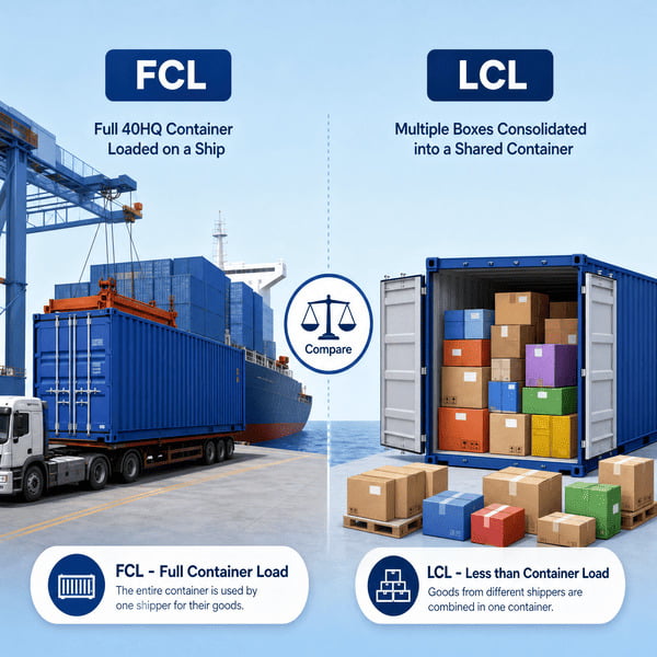 FCL and LCL options to ship a container from China to Port of Chicago
