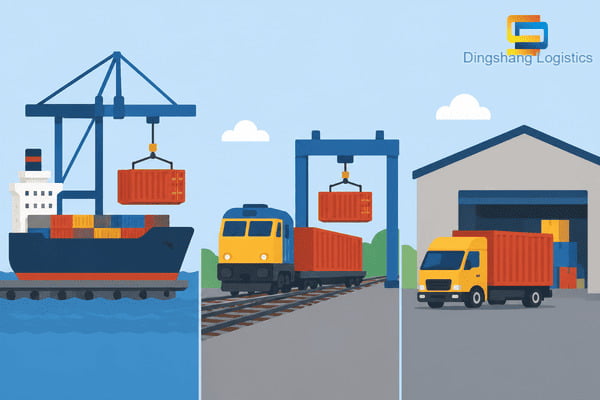 ship a container from China to Port of Dallas service scope options