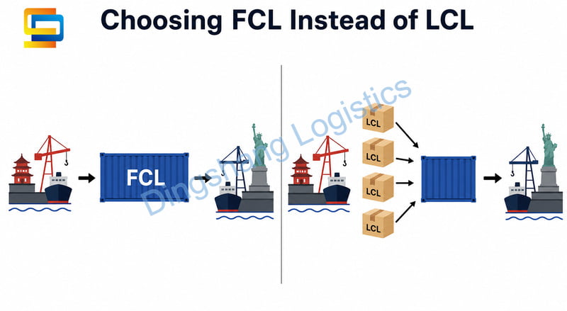 choosing FCL instead of LCL for China to USA ocean freight