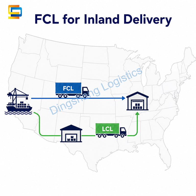 FCL instead of LCL for U.S. inland delivery