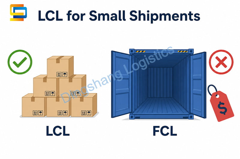 LCL instead of FCL for small China to USA shipments
