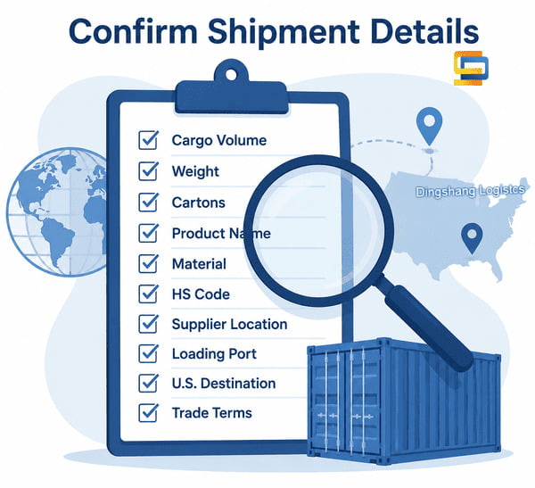 confirm shipment details before import products from China to USA