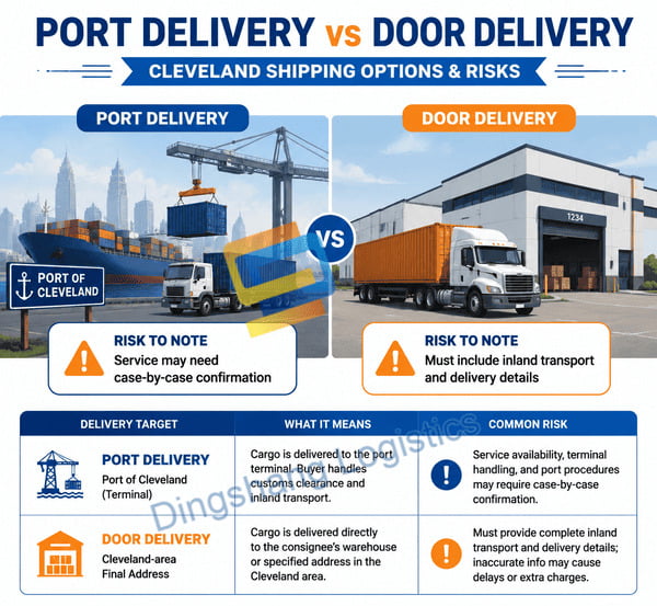 ship a container from China to Port of Cleveland final delivery planning