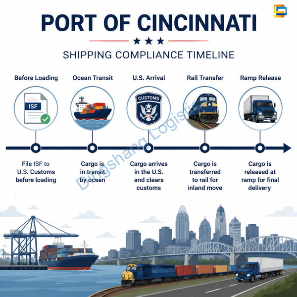 ISF and customs entry timeline for Port of Cincinnati shipments