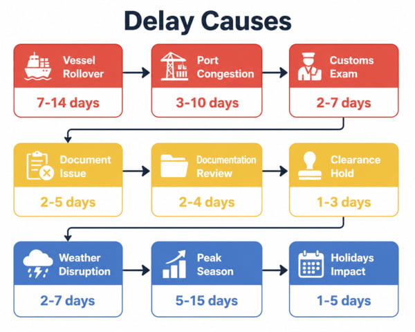 China USA sea freight delays 2026