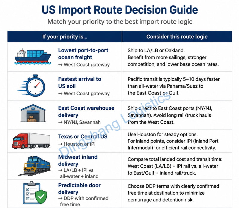 40HQ container cost from China to USA route comparison