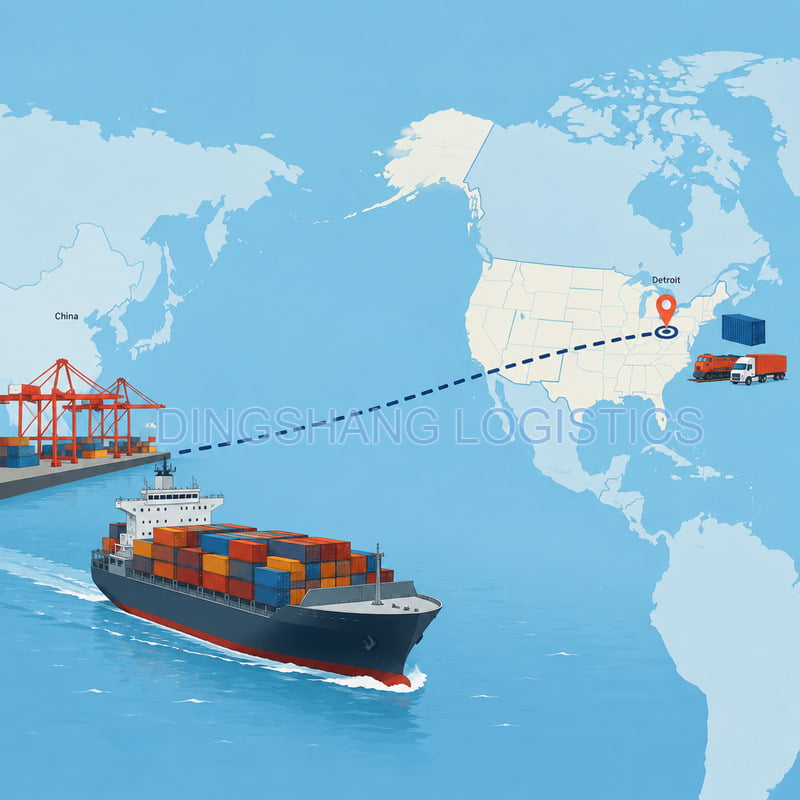 Shipping a container from China to Detroit